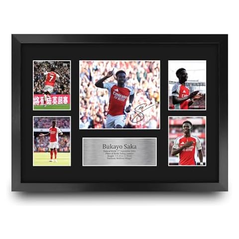 HWC Trading Bukayo Saka Autographed Photograph Display Cover