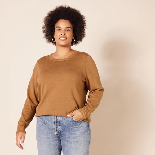 Image of Amazon Essentials Women's Lightweight Soft Crewneck Sweater, 100% Cotton, Plus