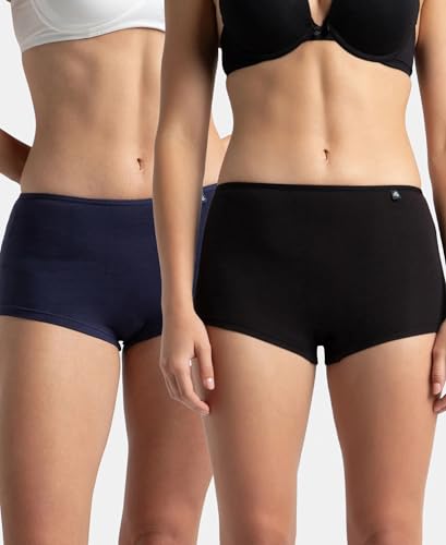 Image of Jockey SS04 Women High Coverage Super Combed Cotton Elastane Stretch Boy Leg (Pack of 2)