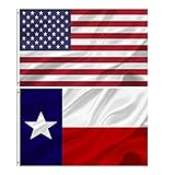 American and Texas State Flag Combo 3x5 Outdoor- Durable 100% Polyester Heavy Duty Fade Resistant US and Texas Flags Banner wall decor indoor