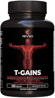 Anabolic Muscle Builder & Energy Booster for Men - Total GAINS Aromatase Inhibitor & Estrogen Blocker for Men - Tongkat Ali, Tribulus Terrestris, Horny Goat Weed HGH Supplements for Men, 120 Pills