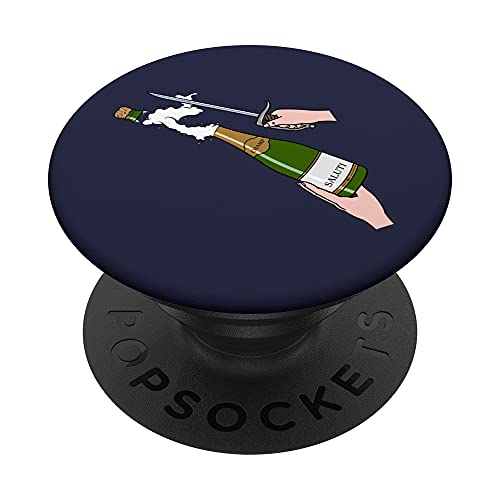 Champagne d'ouverture au sabre - Champ Saluti grand art PopSockets PopGrip Interchangeable