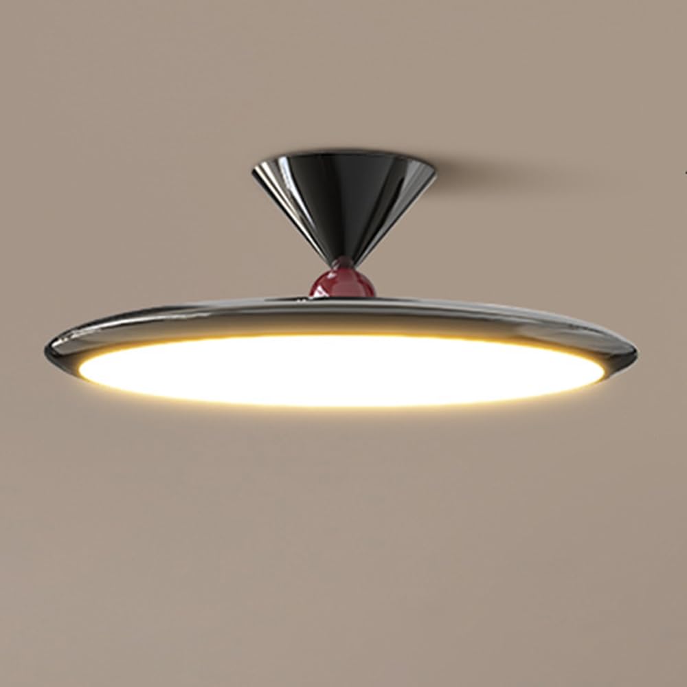 Sufitowa Do Sypialni, Sufitowa Do Wnętrz, Kremowa, Nowoczesna Sufitowa Led Z Akrylowym Kloszem Do Salonu, Jadalni, Korytarza, Okrągła, Metalowa, Sufitowa/Ciemny/40 Cm