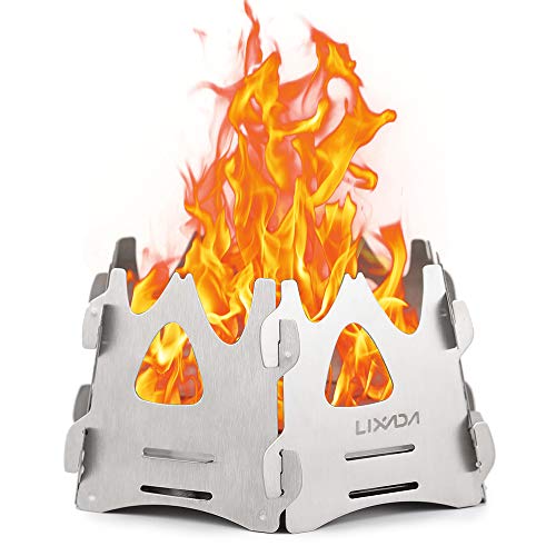 Fogão Externo, Romacci Fogão a lenha de acampamento ao ar livre hexagonal portátil dobrável leve moc