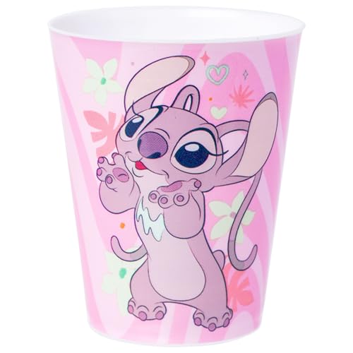 Image of Silver Buffalo Disney Lilo and Stitch 4 Piece Plastic Mini Cup Set Featuring Lilo, Stitch, Scrump, and Angel, 1.5 Ounces