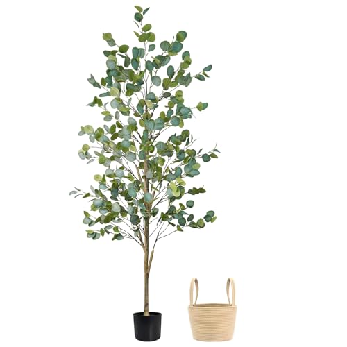 Caxchiling Faux Eucalyptus Tree 6FT, Artificial Potted Tree for Indoor Outdoor, Fake Floor Plants...