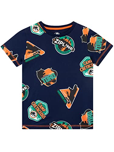Jurassic World Camp Cretaceous Boys T-Shirt Short Sleeve Tee for Kids Navy Blue 11-12 Years
