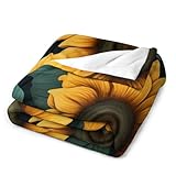 Zoom IMG-1 ecwecc coperta sunflower flanella 130x150cm