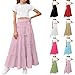 Girls Cute Bow Tiered Flowy Maxi Skirt Elastic High Waisted Summer Boho A-Line Long Swing Beach Skirts for 4-15 Years