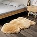 IRIWOOL Premium Genuine Fur Sheepskin Rug Real Australia Sheepskin Natural Luxury Fluffy Lambskin Fur Area Rug Seat Covers for Kids Bedroom Sofa Chair Cover (Light Brown, Single Pelt/2ft x 3ft)