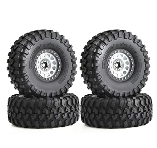 Compatible With Axial SCX10 For Wraith For Capra For Traxxas TRX4 D90 1/10 RC クローラーカー 4PCS 135mm メタル 2.2 ビードロック ホイール リム タイヤ セット