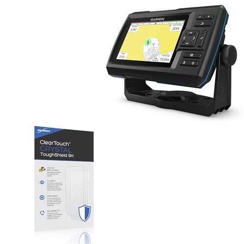 BoxWave Screen Protector Compatible With Garmin Striker Vivid 5cv - ClearTouch Crystal ToughShield 9H (2-Pack), Clear 9H Tough Flexible Film Screen Protector