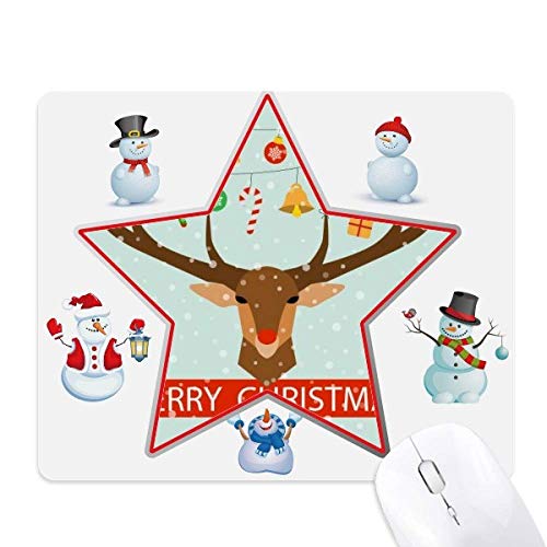 Tapis de souris Noël antidérapant motif cerf et étoile