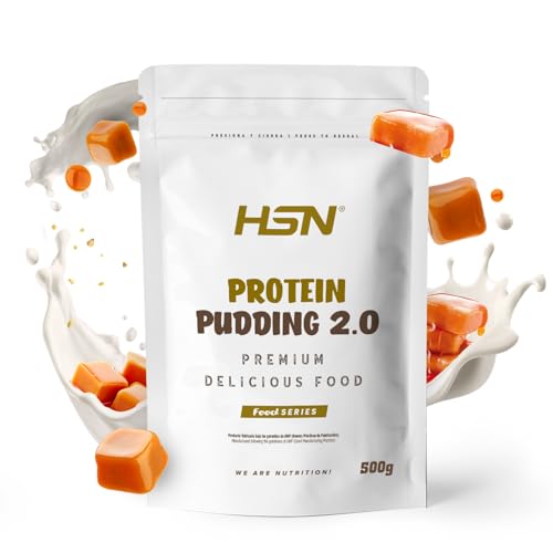 HSN Pudding Proteico 2.0 | Caramelo 500g | Pudín Alto en Proteínas Sin Gluten y Vegetariano | Ideal Postre o Merienda Bajo en Calorías Sin Azúcares Añadidos | No Incluye Dosificador
