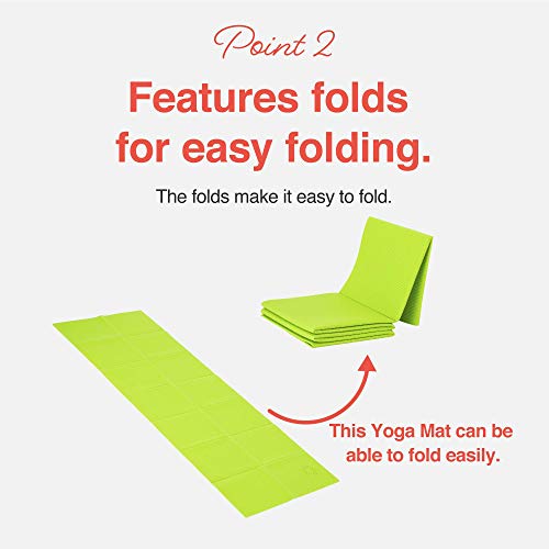 Primasole Folding Yoga Travel Pilates Mat Foldable Easy To Carry To Class Beach Park Travel Picnics 4Mm Thick Lime Green Color Pss91Nh028A #TOP2