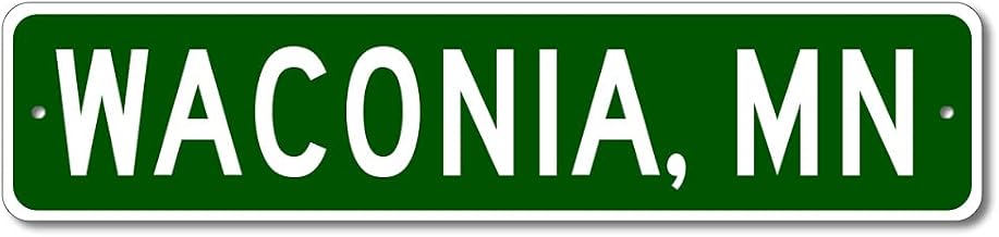 Waconia, Minnesota Metal Wall Decor City Limit Sign SIZE: 4 x 16 Inches