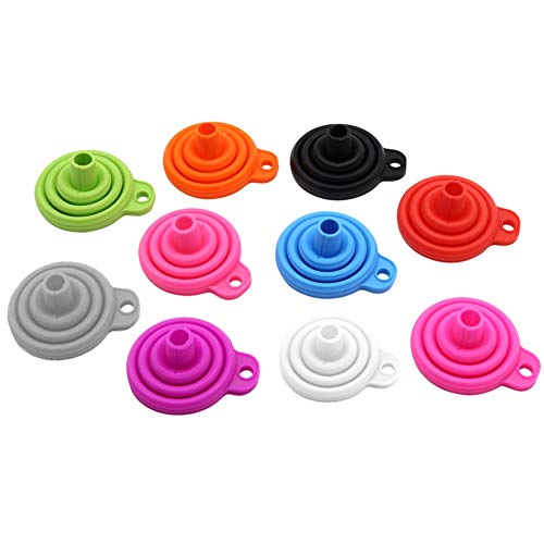 SODIAL Silicone Collapsible Funnel, Foldable Kitchen Funnels Hopper for Water Bottle Liquid Powder Transfe