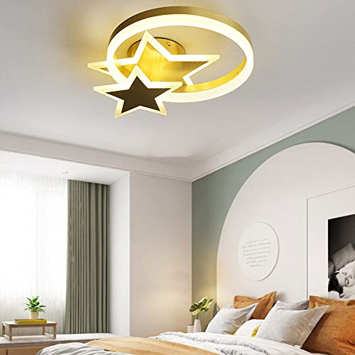 Plafonnier LED creative étoile à cinq branches chambre enfant or - 3
