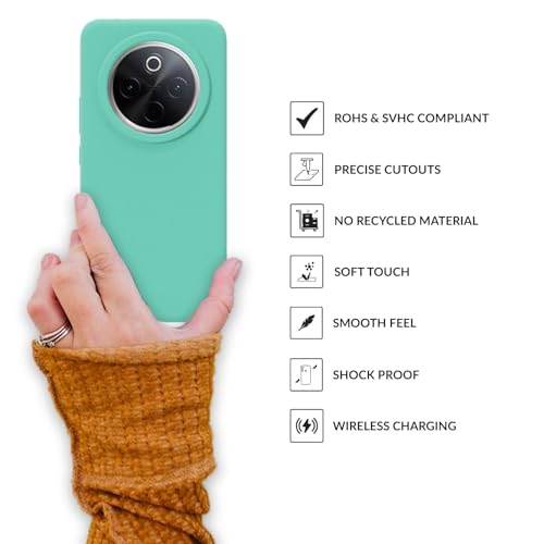 Image of SPRIG Compatible with Vivo T4 Premium SilkTone Back Cover Drop Tested Shock Proof Mobile Case for Men, Women, Boys and Girls with Camera Protection (Turquoise Blue)