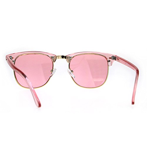 SA106 Pop Color Half Horn Rim Hipster 20s Rectangular Sunglasses4