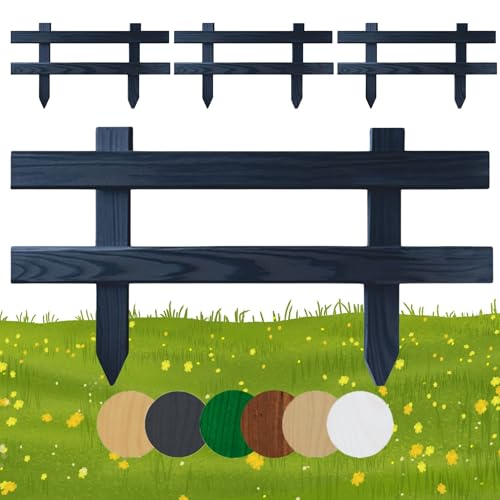 Floranica Kleiner Gartenzaun 4 stk. 30 cm x 50 cm Anthrazit Mini Steckzaun Zierzaun Friesenzaun Lattenzaun zum Stecken Vorgartenzaun Beetzaun Kiefernholz imprägnier