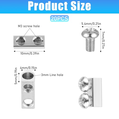Trinkrittey 589480_1_P1MZYFVM 20 Pcs Upgraded Wire Rope Cable Clamps Stainless Steel Wire Rope Clamp Adjustable Double Hole Wire Rope Clamp thumb #1