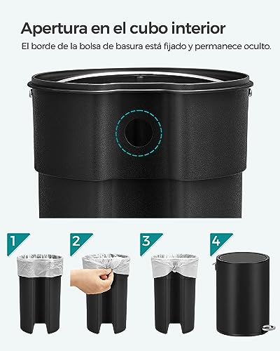 Cubo interior de plástico extraíble en contenedor de acero 8