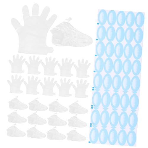 FRCOLOR 1 Set Moisturizing Foot Gloves Hand Protector Gloves Foot Spa Liners Foot Mask Socks Foot Covers Paraffin Bath Liners for Foot Pedicure Spa Liners Heated Mitts Treatment Plastic