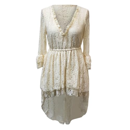 Vestido de verano tipo vaquera con encaje transpirable y borlas en maxivestido fluido 6