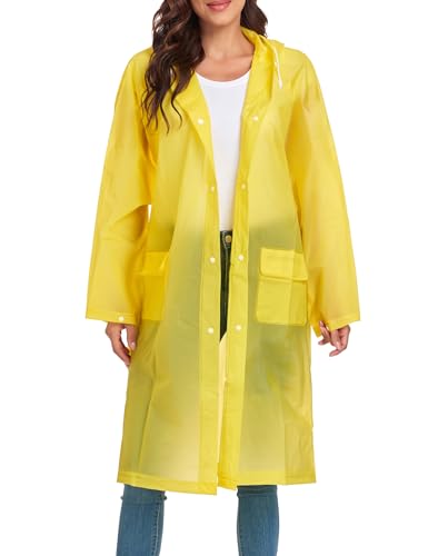 Raincoats For Women Men Reusable Portable Waterproof EVA Long Rain Ponchos with Hoods2