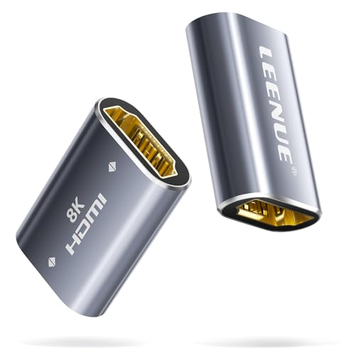 LEENUE Connecteur HDMI 8K, 2 pièces Rallonge HDMI 2.1 Connecteur Femelle vers Femelle, Adaptateur...