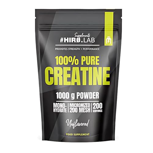 #HIRO.LAB Monohidrato de creatina pura – Mejora la resistencia y la recuperación muscular | 200 porciones, 200 MESH micronizado – 1000 g