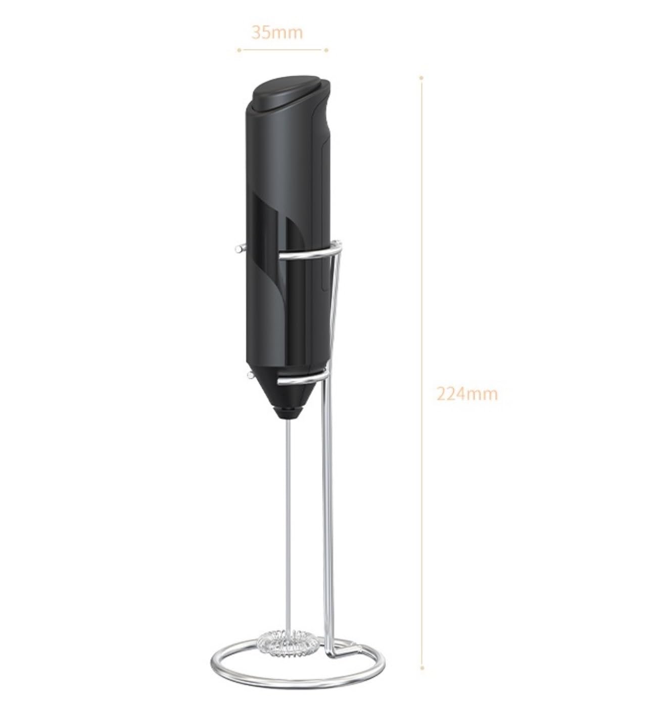 Montalatte Montalatte Elettrico Tenuto in Mano con Supporto in Acciaio Inossidabile A Batteria per Schiuma per caffè Cappuccinatore