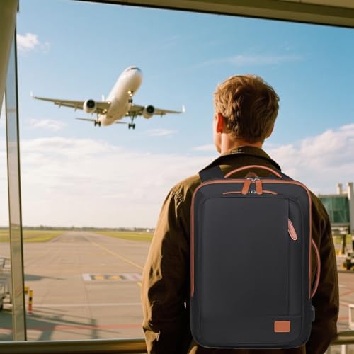 40L Travel Backpack Large Capacity Travel 15.6 Inch Laptop Backpack For Women Men Airplane Approved Journey Backpack with USB Charging Hole College Expand Capacity Black2