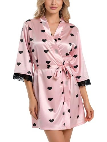 Image of Xs and Os Women Satin Short Nighty Babydoll Nightwear Robe