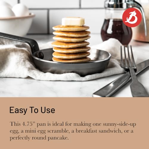 Image of de Buyer MINERAL B Carbon Steel Egg & Pancake Pan - 4.75 inch Diameter - Naturally Non-Stick Finish - Made in France - Pack of 4