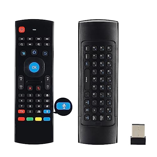 MX3 Air Mouse Voice Remote Control, 2.4G Multifunctional Mini Wireless Keyboard Air Mouse Remote for Android Smart TV Box, 3-Gyro&Gsensor, Projector HTPC Mini PC, PS3/4 Xbox 360