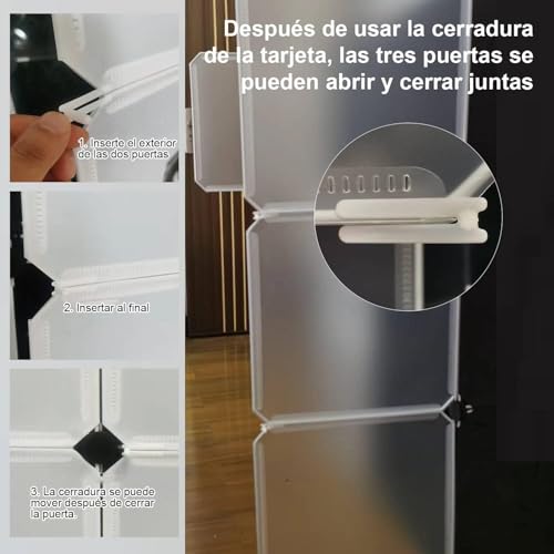 Image of Sunderlook Plastic Wardrobe for Kids Clothes - Collapsible Wardrobe, Easy to Use Anti-Skid & Non-Slip Effective Professional Foldable Plastic Cupboard for Kids, Home (Black-HL1, 10 Door)