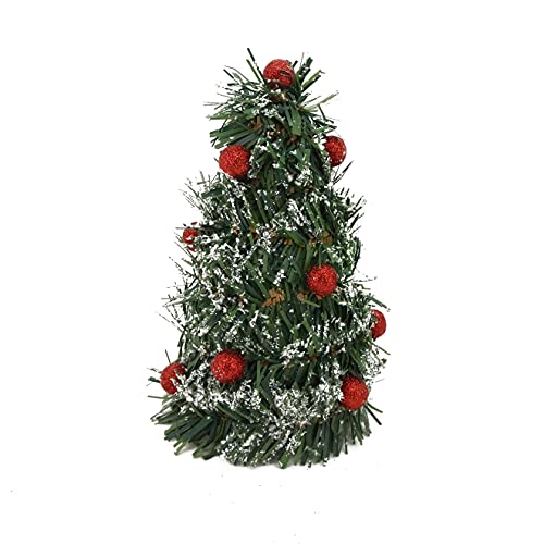 Magizi Mini Árvore Festão Gliter Mini Balls 18cm Enfeite de Natal M51-204- Yangzi, Vermelho