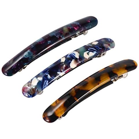 Lurrose 3 Stück Acetat Haarspangen Skinny Haarspangen Tortoise Shell Haarnadeln Französische Haarspange Zellulose Haarspange Cover