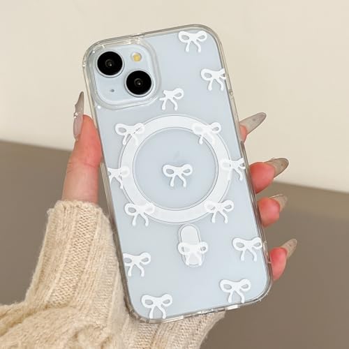 Coque transparente iPhone 14 et 13 compatible MagSafe antichoc fine pour fille et femme