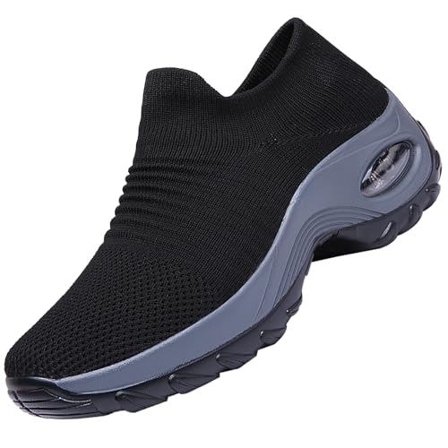 Image of Non Slip Work Shoes Women, Slip On Sneakers Women,Work Shoes Walking Gym Nurse Mesh Casual Fashion Sneakers Comfort Breathable Lightweight