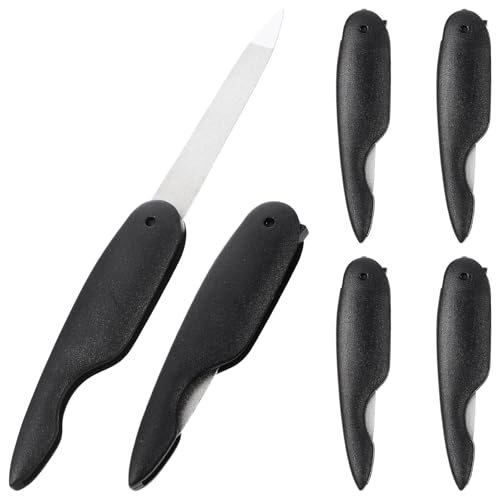 SILENRADAWN Limas de Uñas Plegables Pequeñas Negras 6 Piezas, Limas de Doble Cara Reutilizables para Manicura, Pulidores Portátiles para Cuidado de Uñas y Decoración Profesional