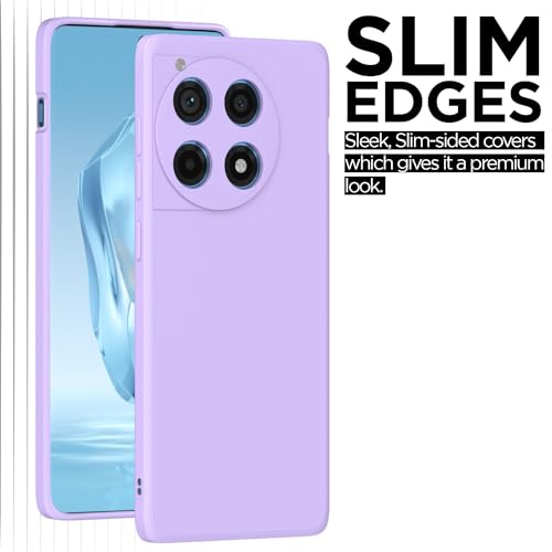 Image of Outlouders Back Cover for OnePlus 12R 5G | Camera Protection | Durable Soft Matte Silicone Bumper Case (Purple)