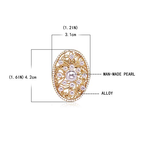 Broche en perles artificielles dorée accessoire vêtements - 7