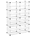 SONGMICS 6-Tier Shoe Rack,18-Pair Plastic Shoe Clothes Storage Organizer Unit with Dividers, Ideal for Closet, Living Room and Corridor, 48.4 L x 12.2 W x 36.6 H Inches White ULPC501W
