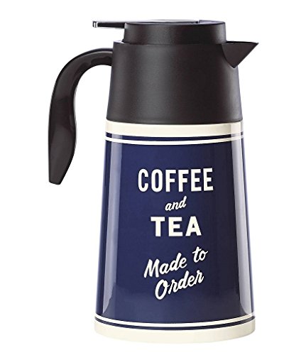 All In Good taste Orders up Metal Hot Beverage Carafe, Blue