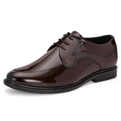 Image of Centrino Men's Formal Lace-Up Shoes | Soft & Comfortable Formal Shoe| Lace-Up, Textured Detail, Formal Business Style | Stylish-Looking Footwear (9363)