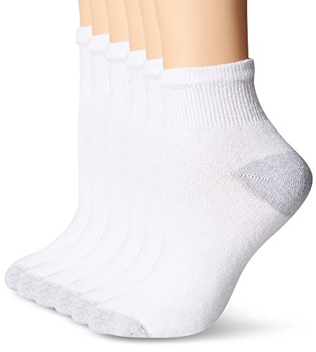 Fruit of the Loom Women's Plus 6-Pack Ankle Crew Socks, White, Shoe Size: 8-12