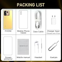JtQtJ 4G Smartphone Without Contract, 3GB + 32GB/256GB, Android 12 Mobile Phone, 6.3 Inch HD+ Screen, 13MP + 16MP Camera, 4500mAh, Dual SIM Dual Camera,GPS,Face ID,OTG (Note40pro - Gold) – Ansicht 3